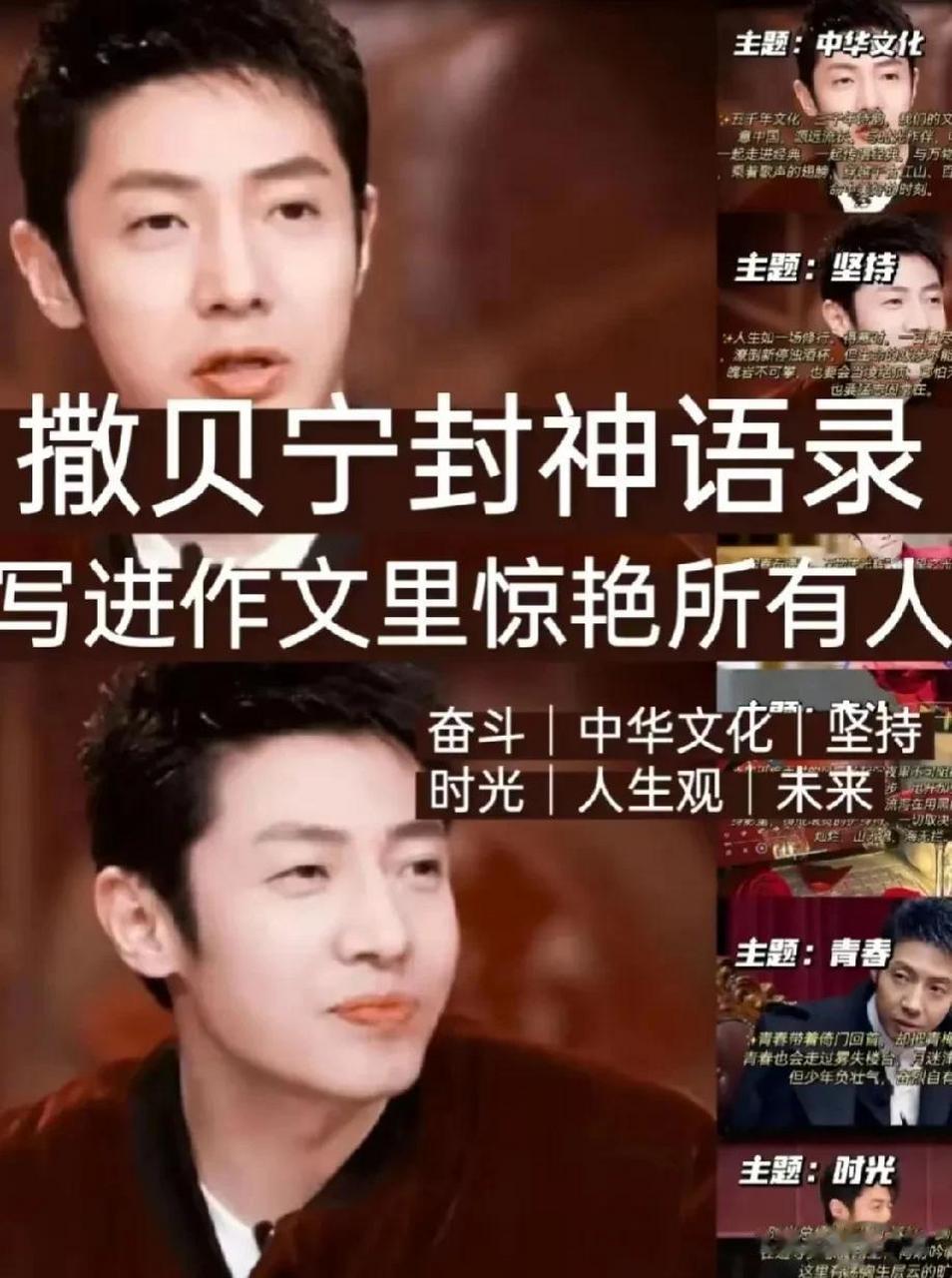 央视著名主持人撒贝宁经典语录,偷偷背会写进作文里惊艳所有人!