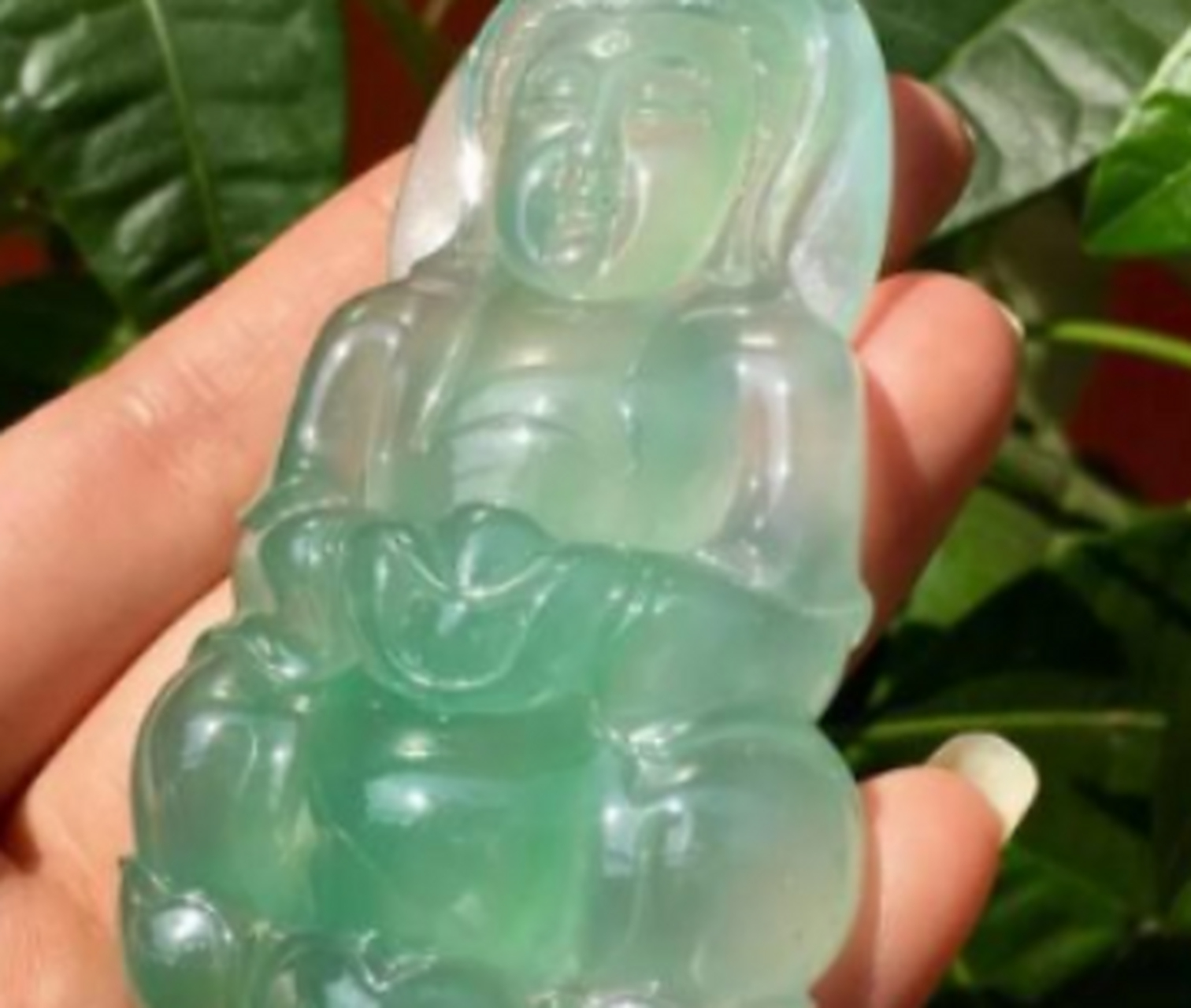 翡翠挂件##点击头像看直播# 金丝芙蓉种大观音:水润细腻 胶感十足