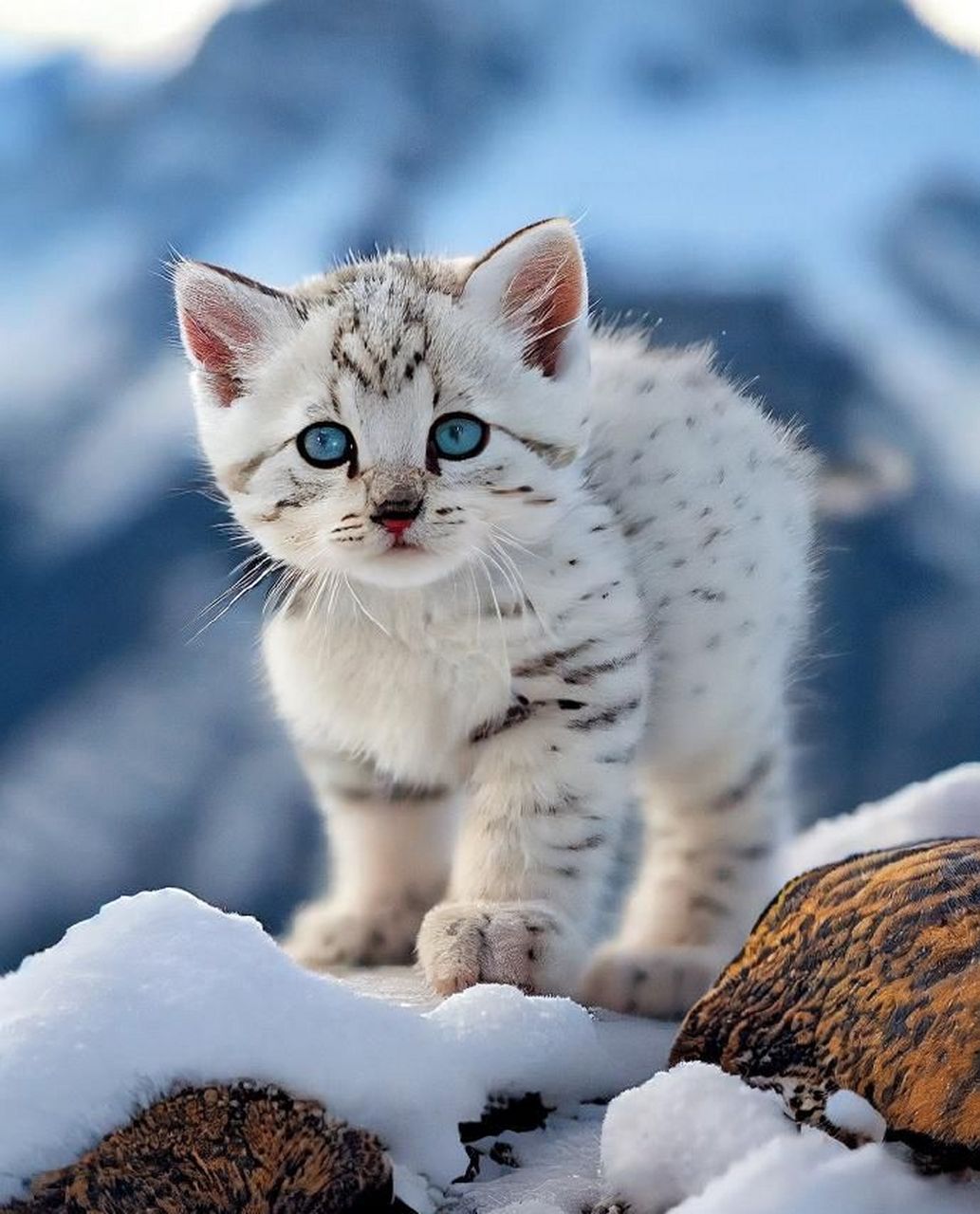 雪猫真是山间的美丽景色