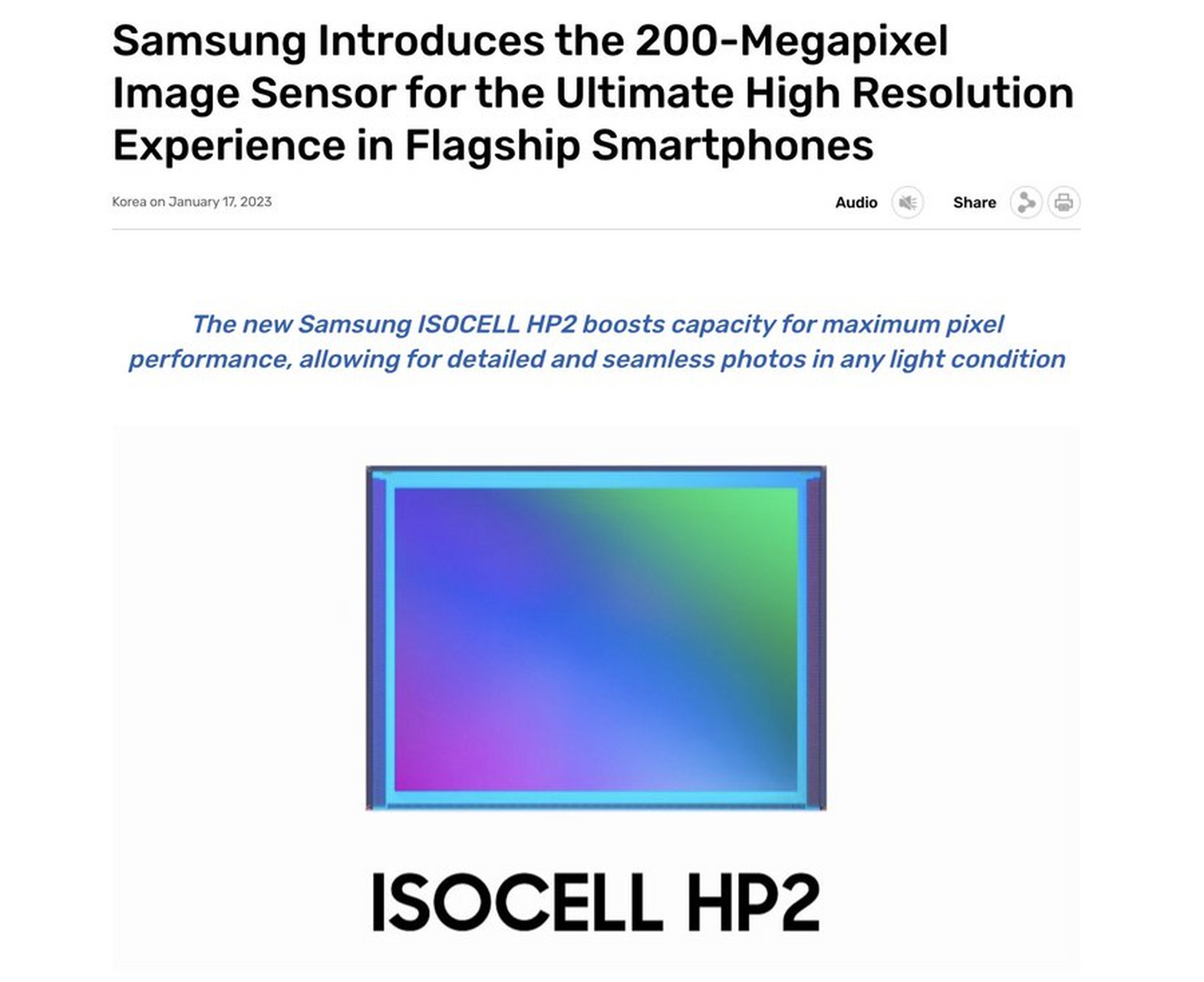 【#三星发布# 2亿像素hp2传感器# 】 三星galaxy s23 ultra首用三星2