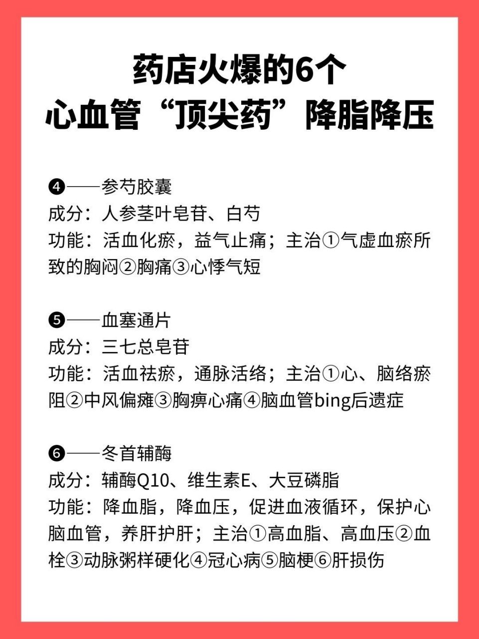 药店火爆的6个心血管"顶尖药"降脂降压