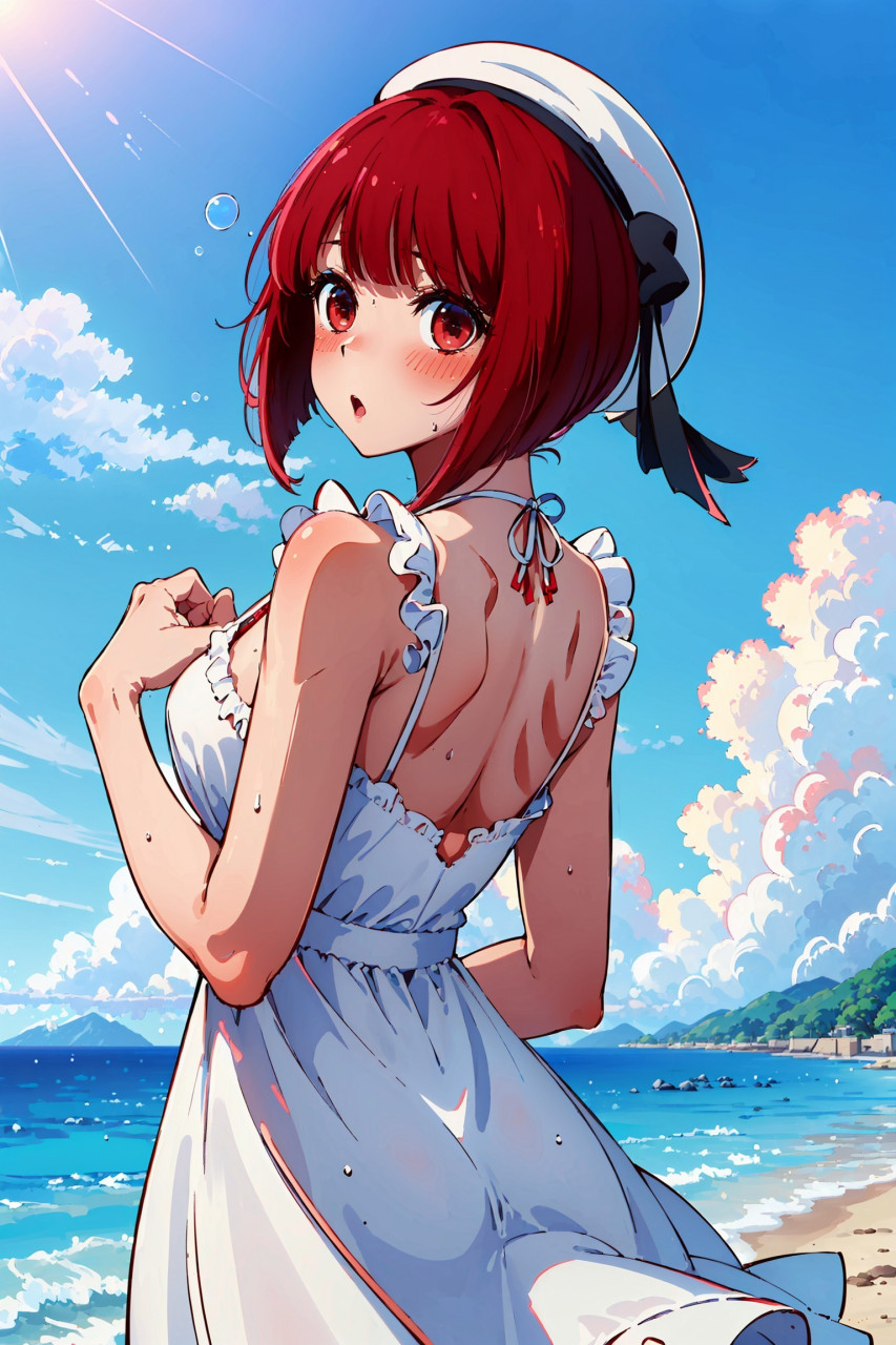 红发沙滩少女[大哈] #二次元美少女