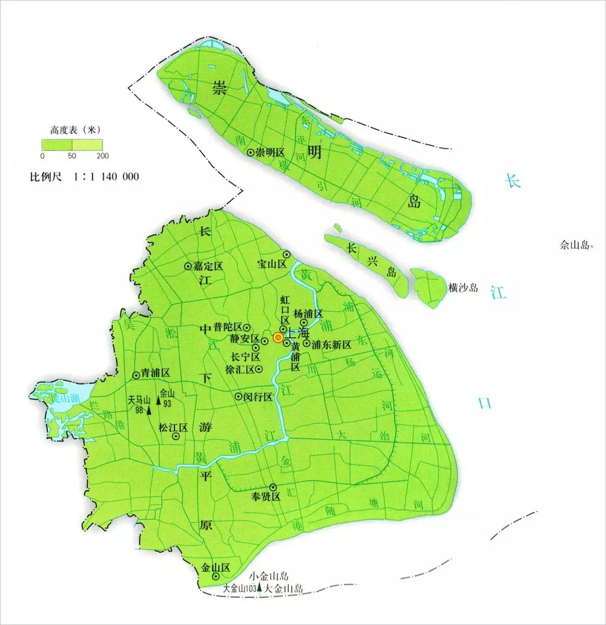 上海河流分布图高清图片