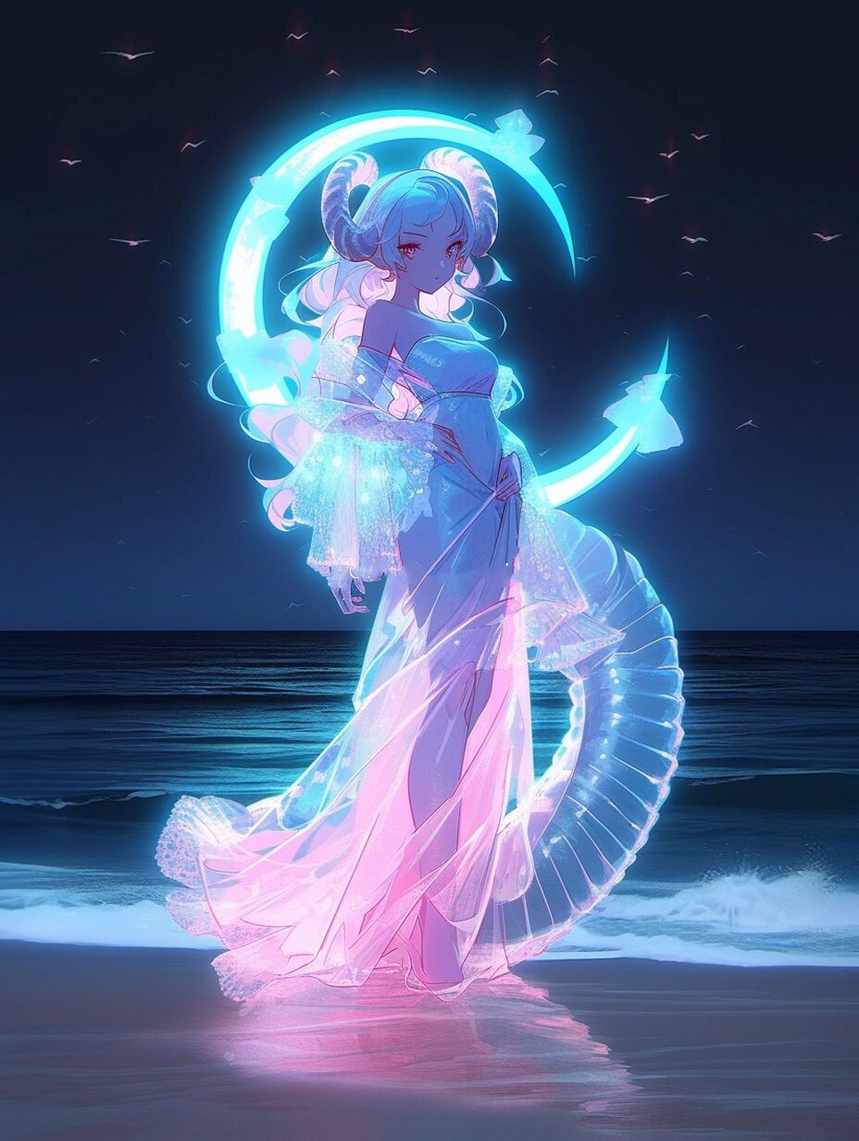 璀璨星空下的摩羯座唯美的壁纸诠释神秘魅力  摩羯座:他们是那种会在