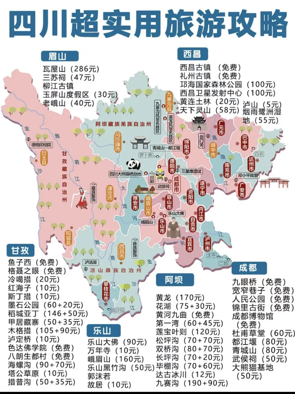 西部四川省各主要的知名旅游景点图片,四川作为西部的旅游大省,可以说