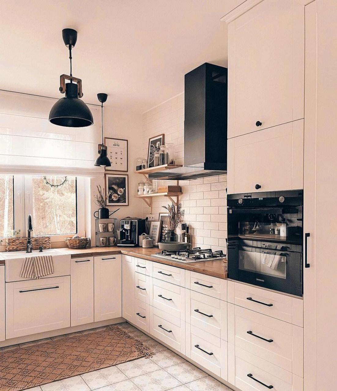 [兔子]实用型的u型原木风复古厨房|厨房装修灵感 [星星]厨房?