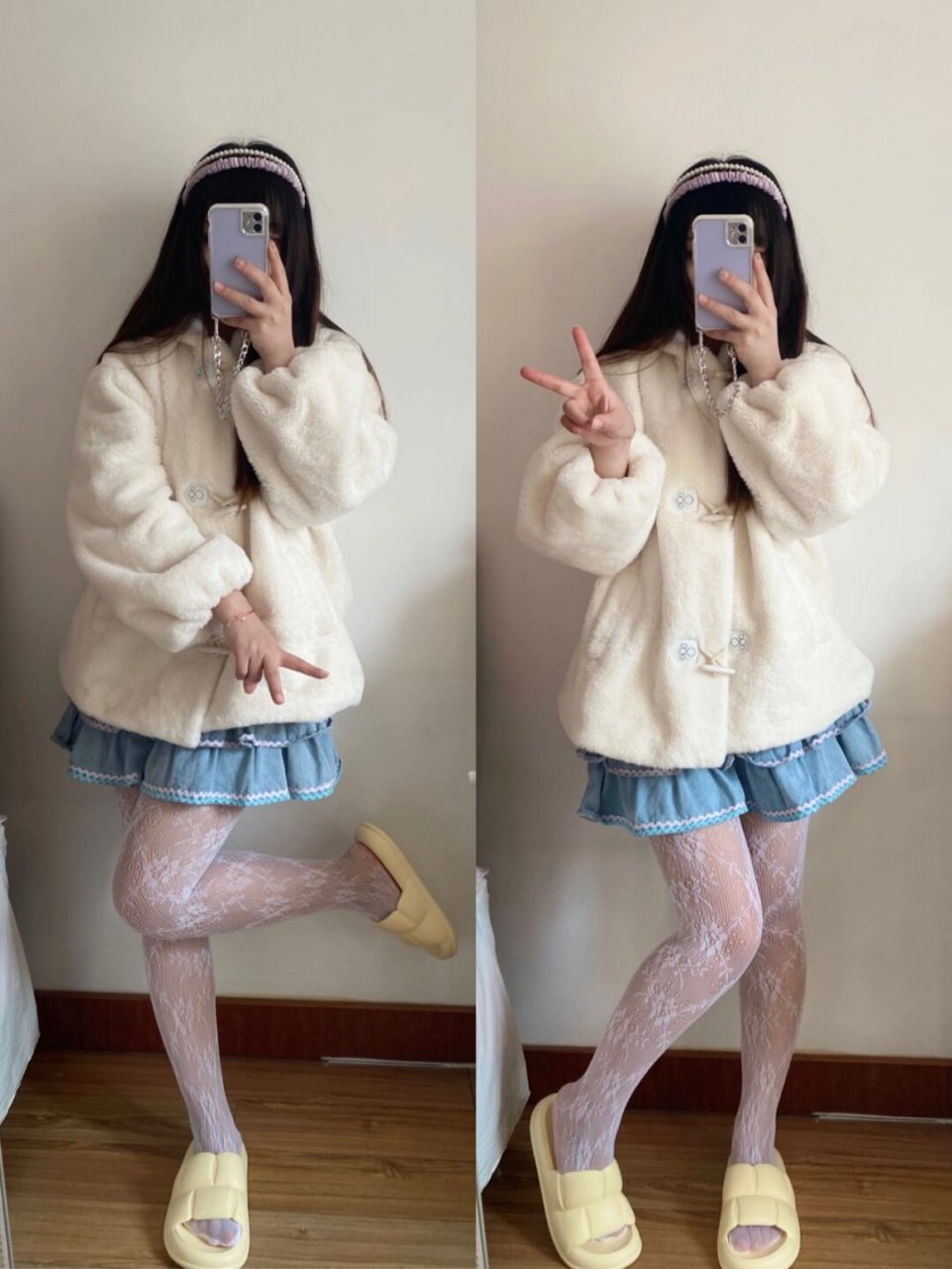 渔网白丝搭配起来也太可了吧 最近,我迷上了用丝袜来搭配衣服,出乎