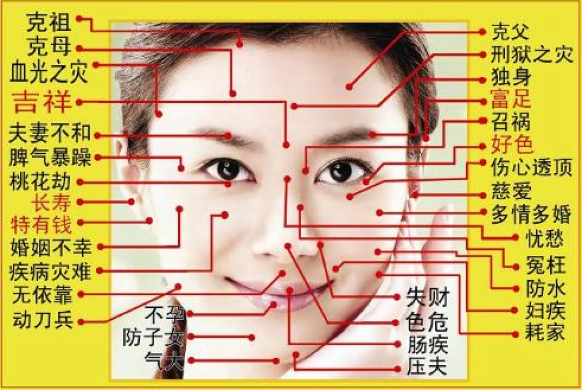 女性痣相学大全图解图片