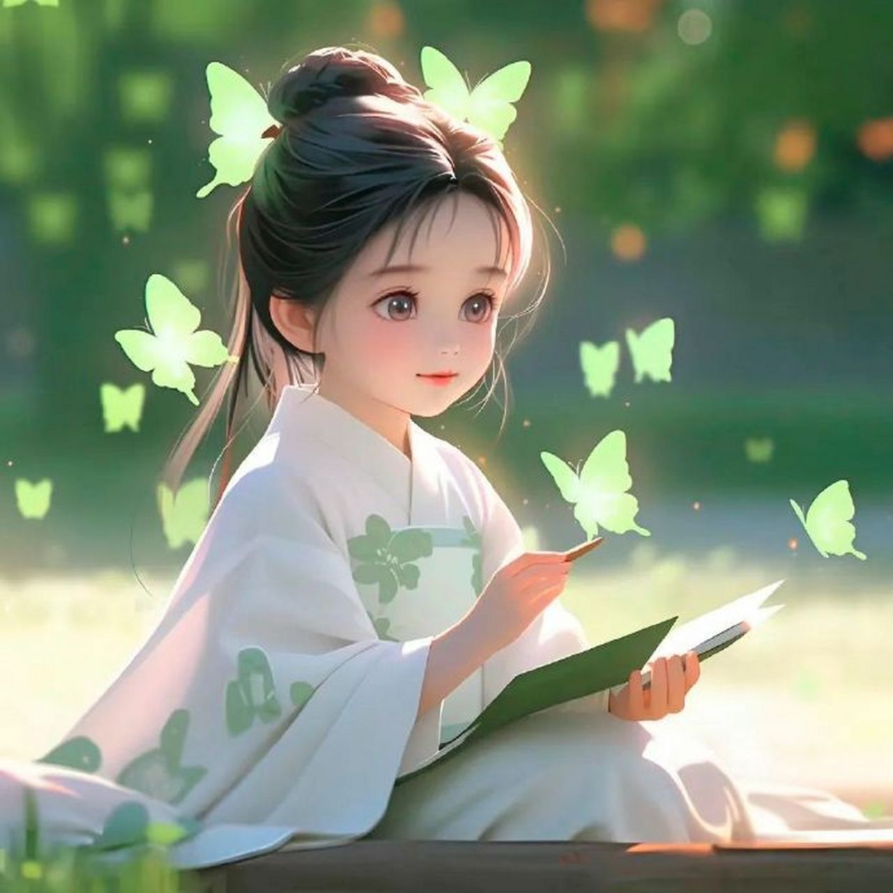 灵动糖果女孩读书古风头像 676767,清新治愈!