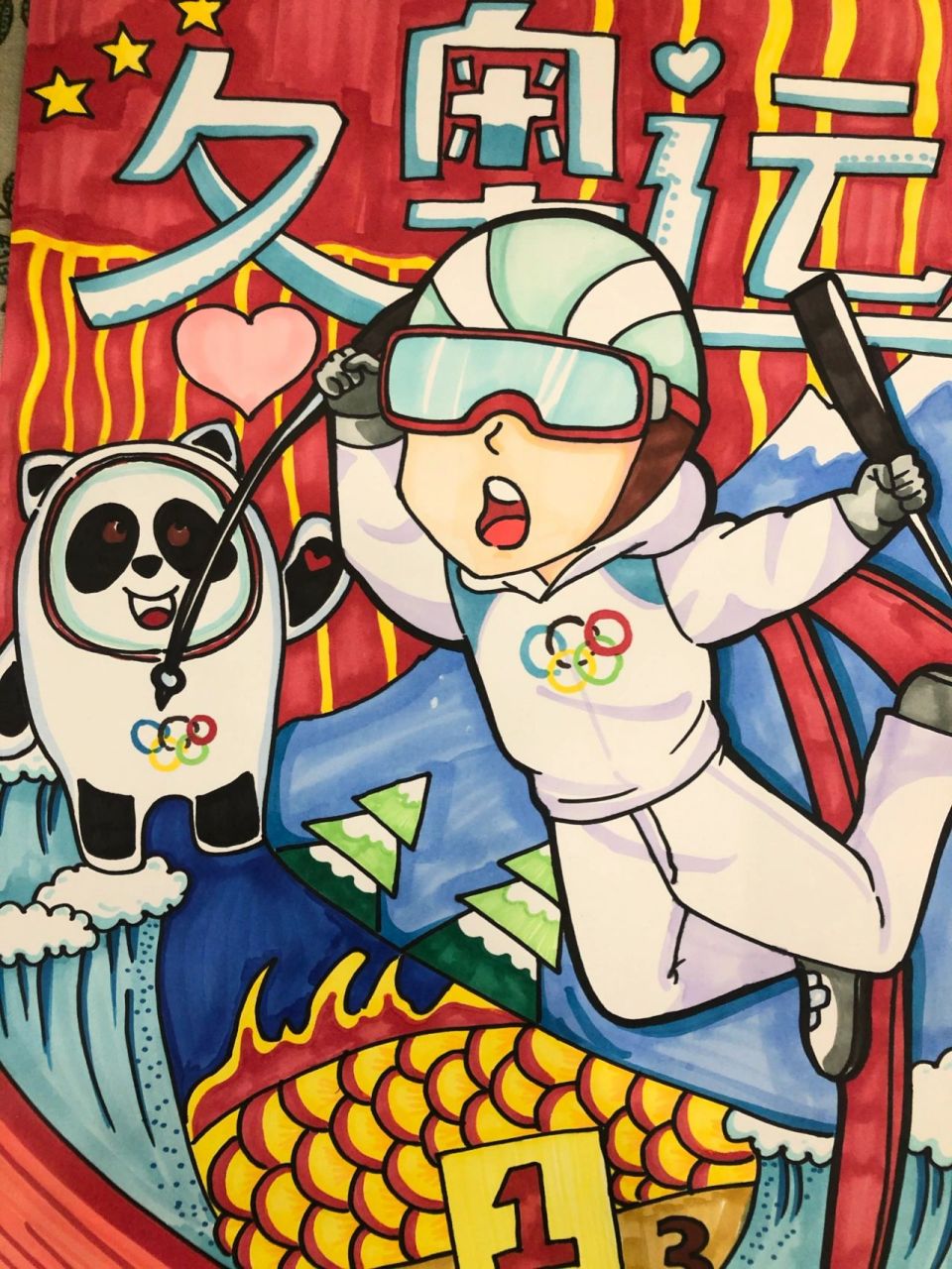 冬奥运动会绘画线稿展示 冬季奥林匹克运动会,简称为"冬奥会",是由