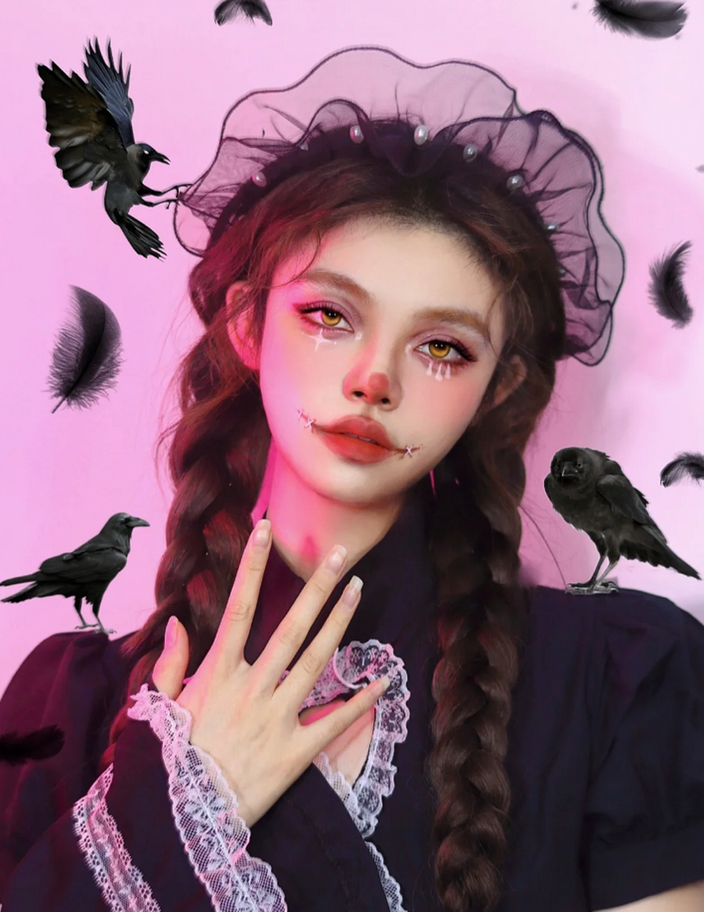 黑鸦少女,暗黑系妆容教程来啦!