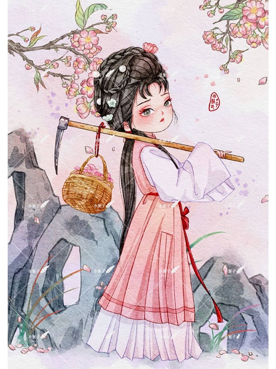 金陵十二钗之黛玉葬花	 背景真的有些许潦草,将就看吧,毕竟不是主体