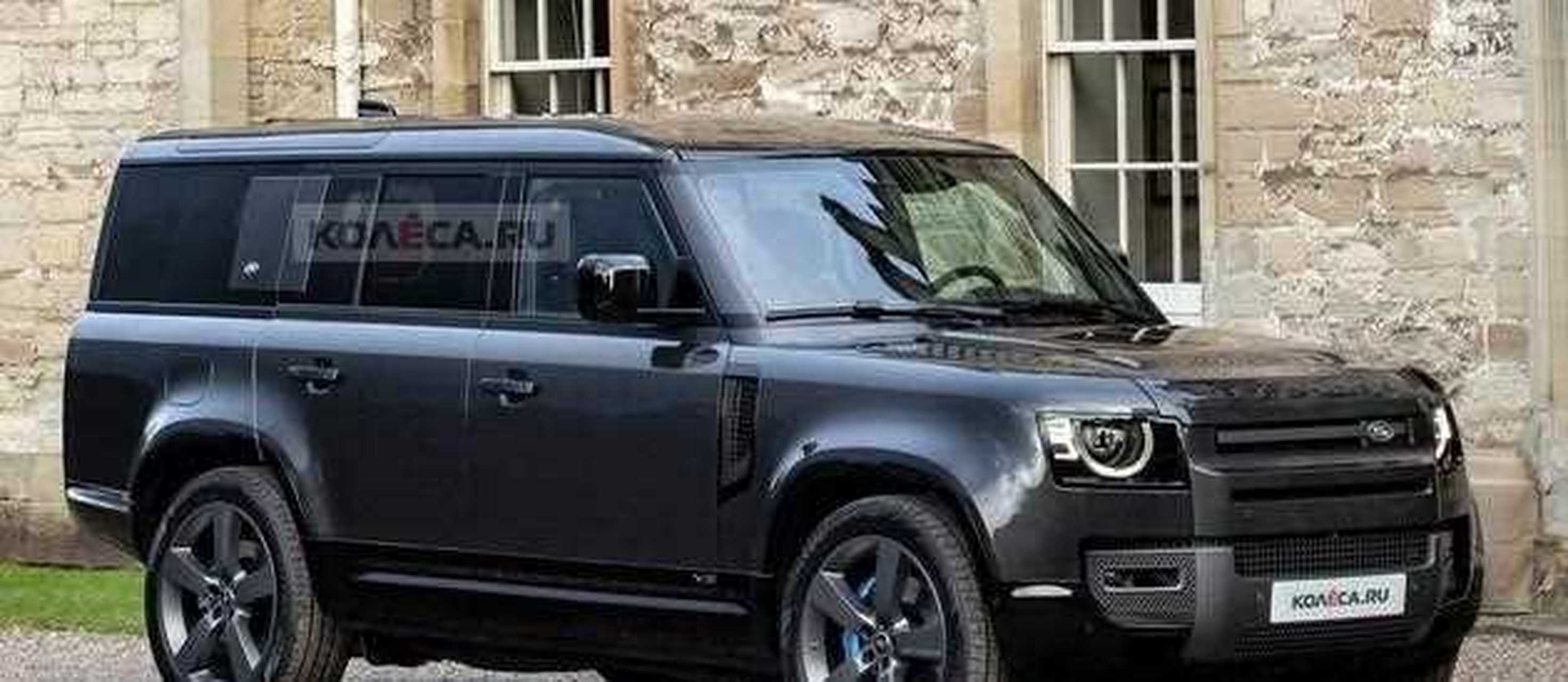 【路虎卫士130车型渲染图曝光】日前,外媒曝光了一组卫士130车型的