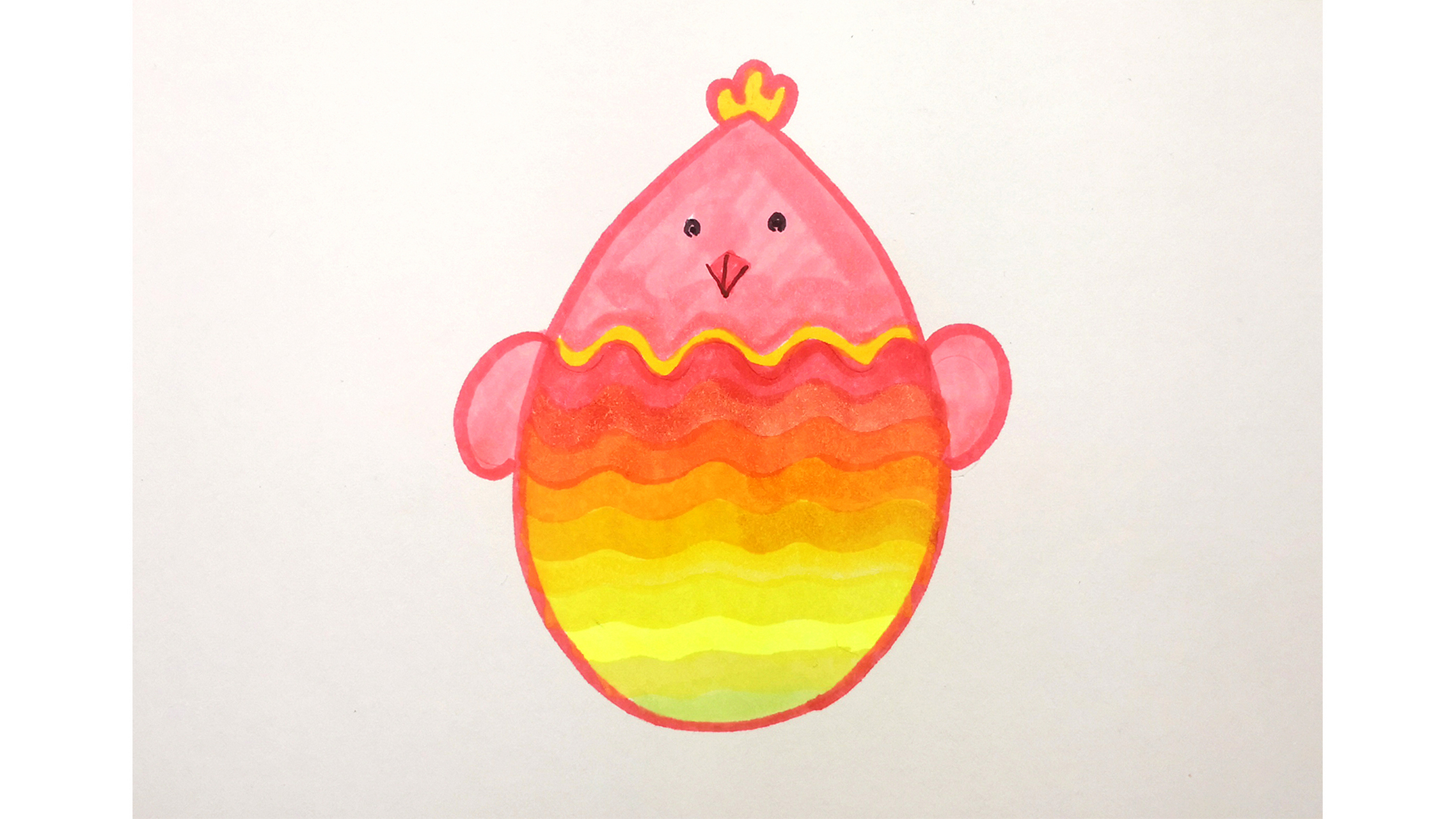 喜庆的小公鸡简笔画