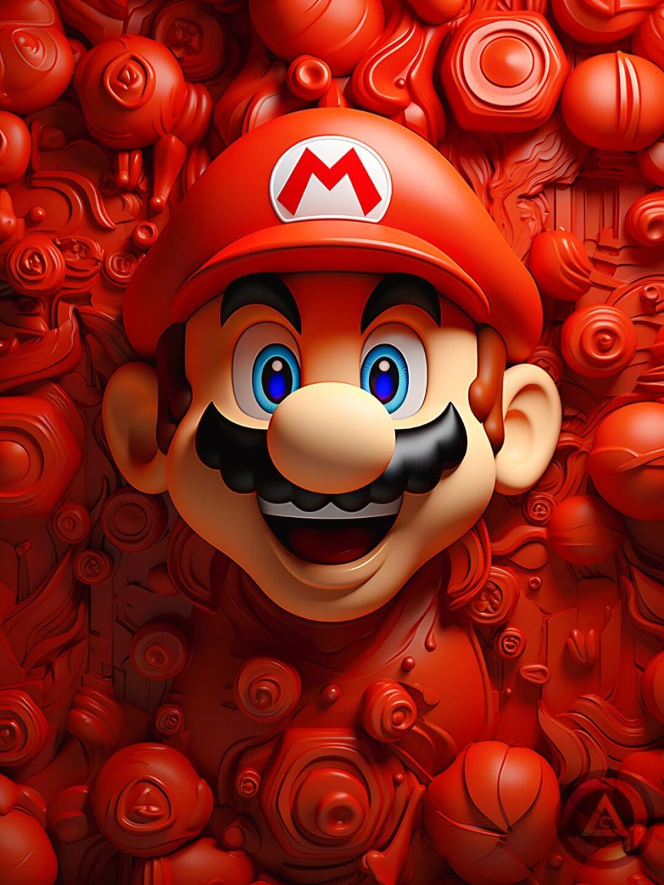 5.4k超清壁纸|超级马里奥 09 中国红