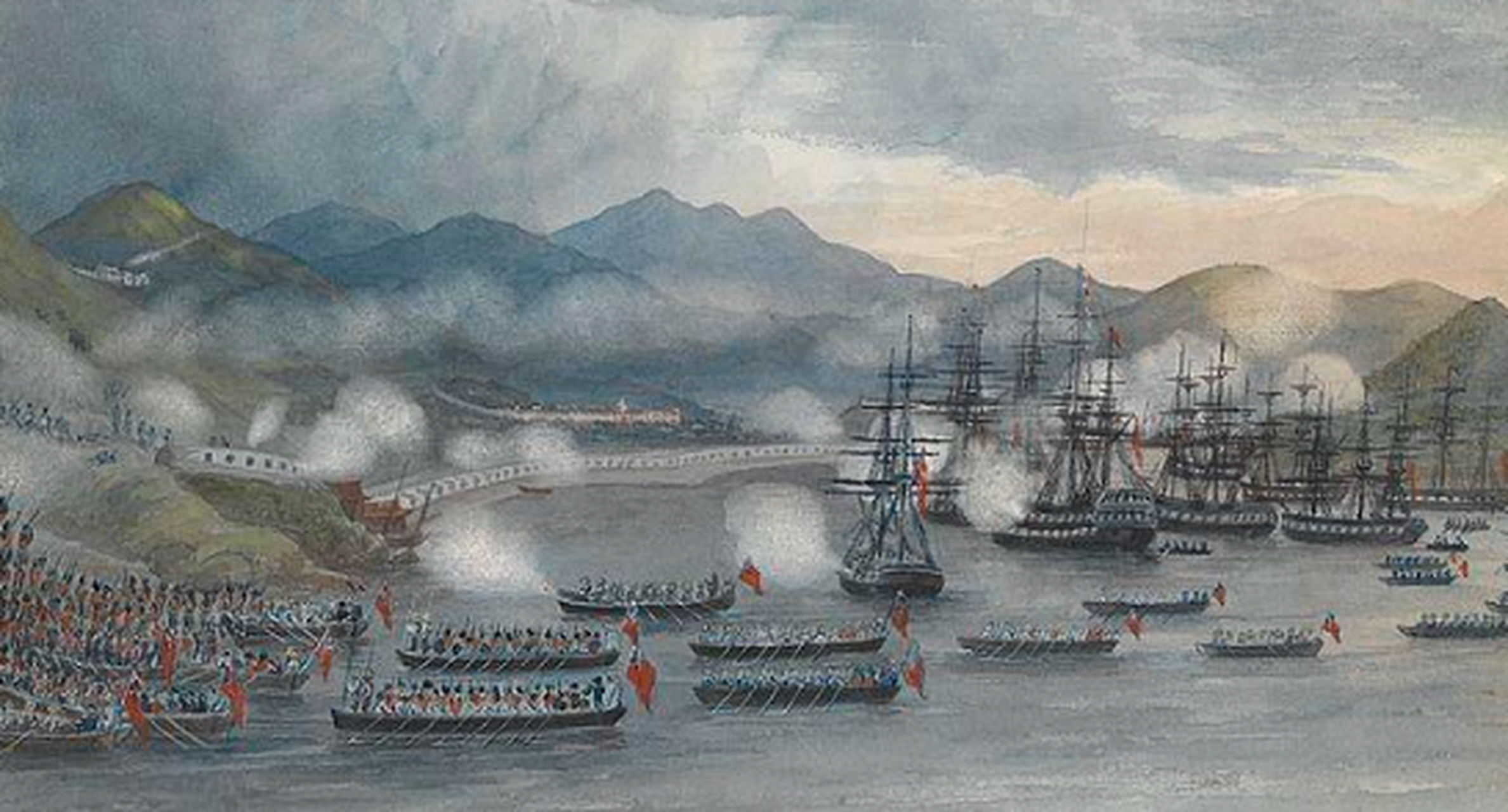 第一次鸦片战争,前后持续为两年,至1842年,以清廷完败而宣告结束.