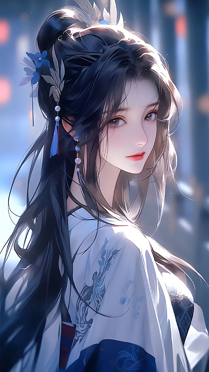 国漫女神|《完美世界》月婵(清漪)ai手机壁纸:《完美世界》中的女主角