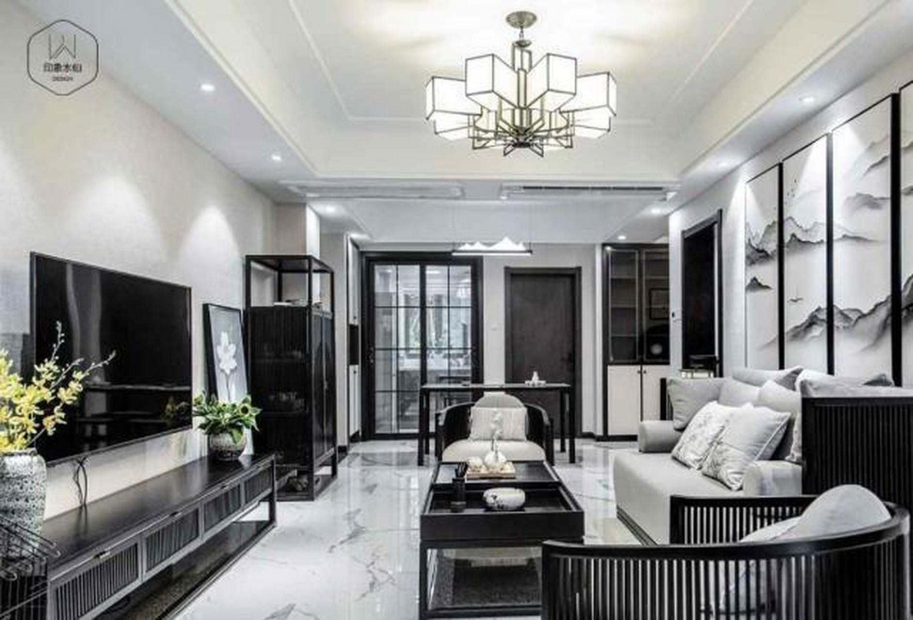 90平的两室两厅一厨一卫新中式设计整体设计与女主沟通较多,她偏爱新