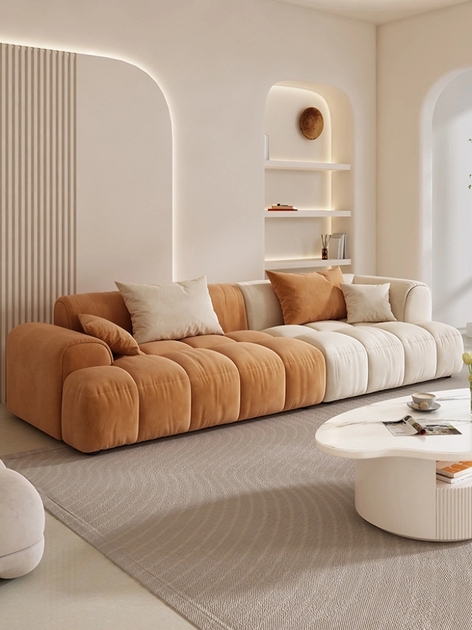 听我一句劝,小户型沙发选奶油色,百搭又高级 选择合适的奶油色沙 