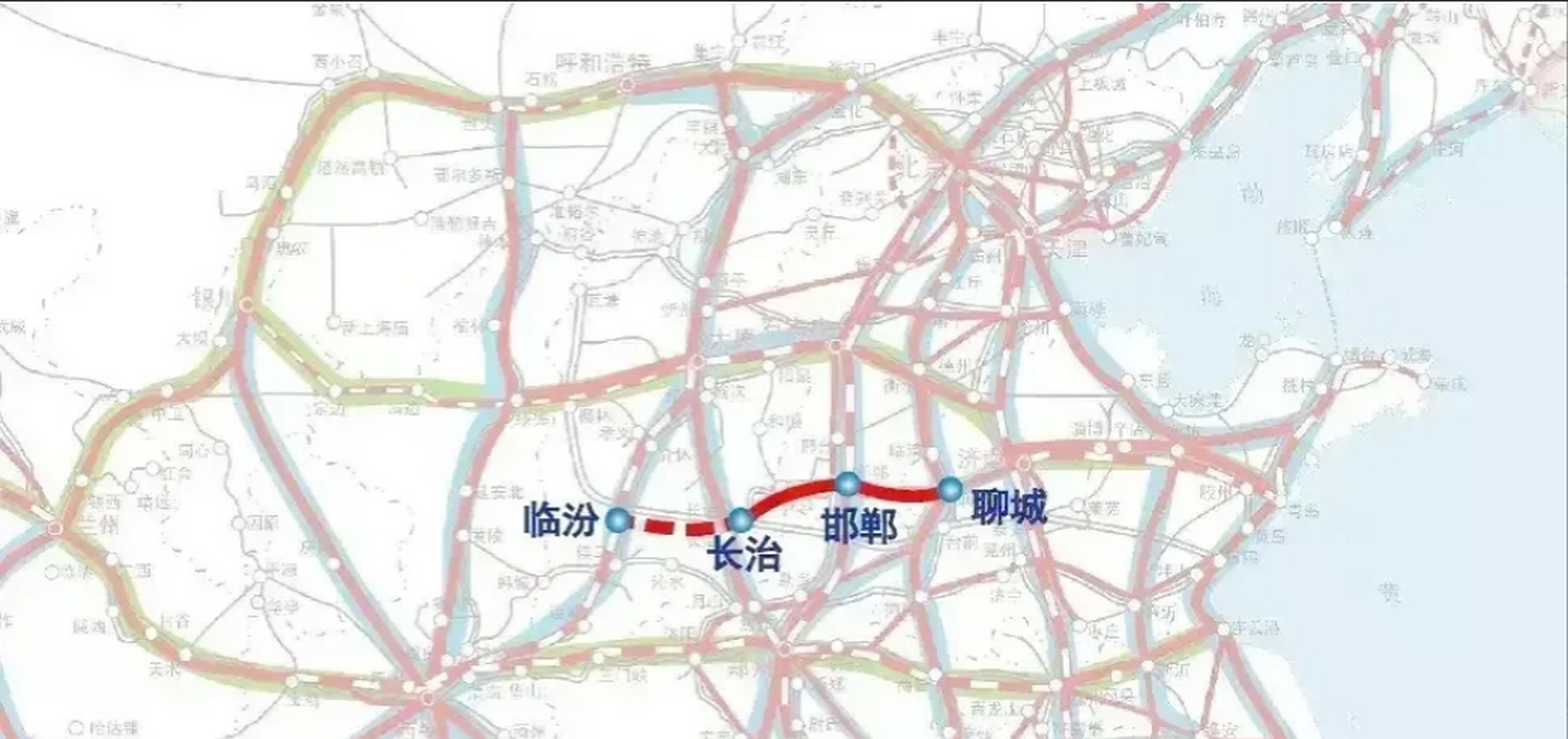 聊邯长高铁启动勘测,没想到这条高铁推进的速度还挺快,从地图上看,这