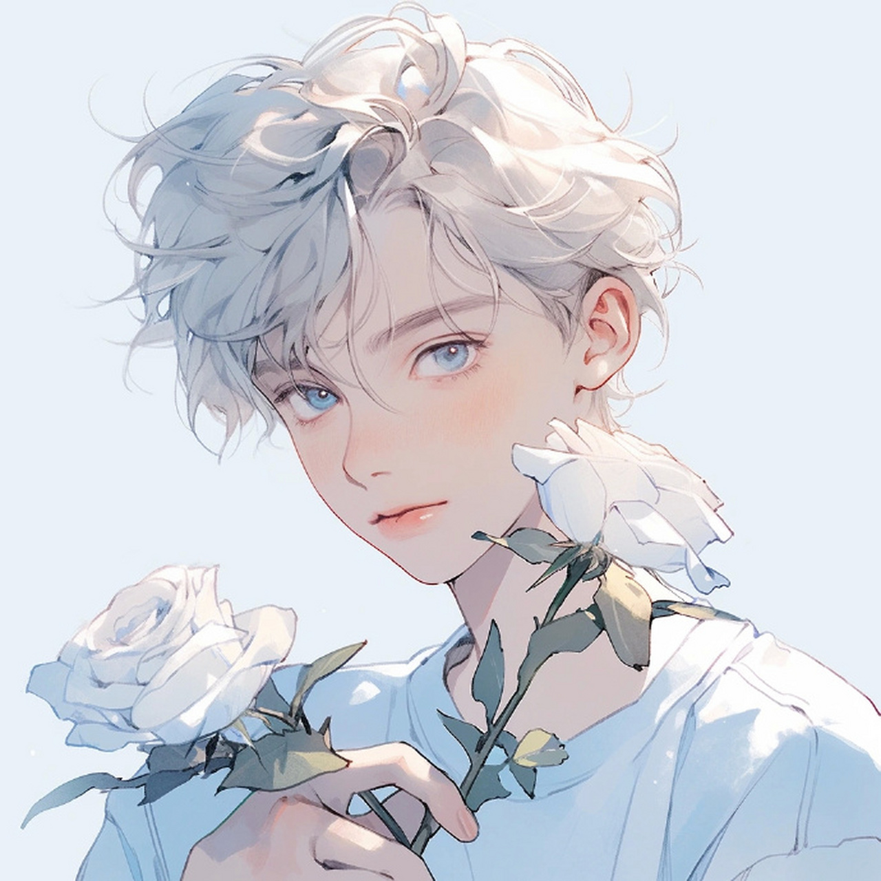 一组超级干净的动漫男头[樱花] #动漫头像