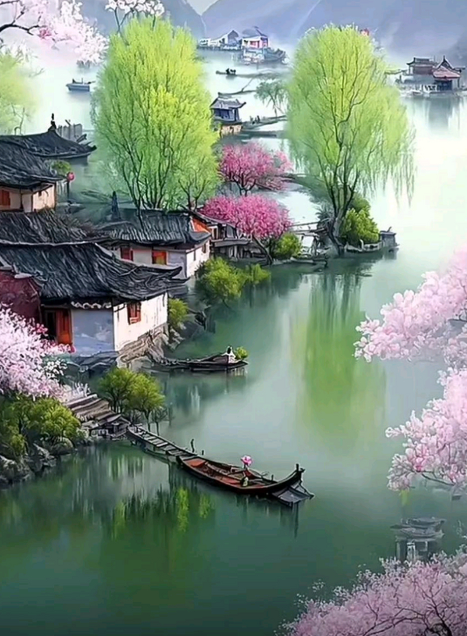 日出江花红胜火,春来江水绿如蓝