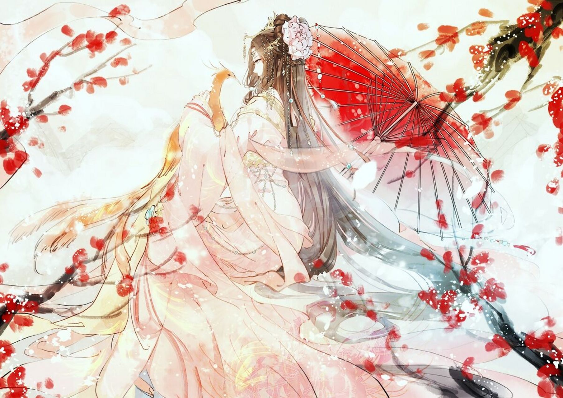 动漫壁纸 国风华服,汉服[鲜花]