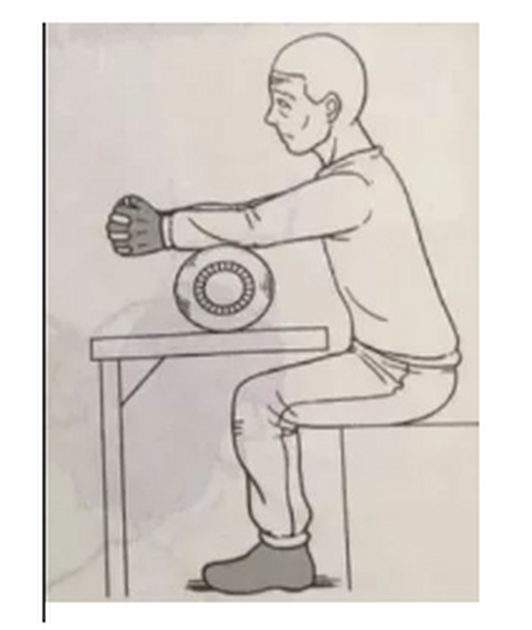 简,患者双手交叉,患侧拇指在健侧拇指上方,双侧腕关节伸直,置于滚筒上