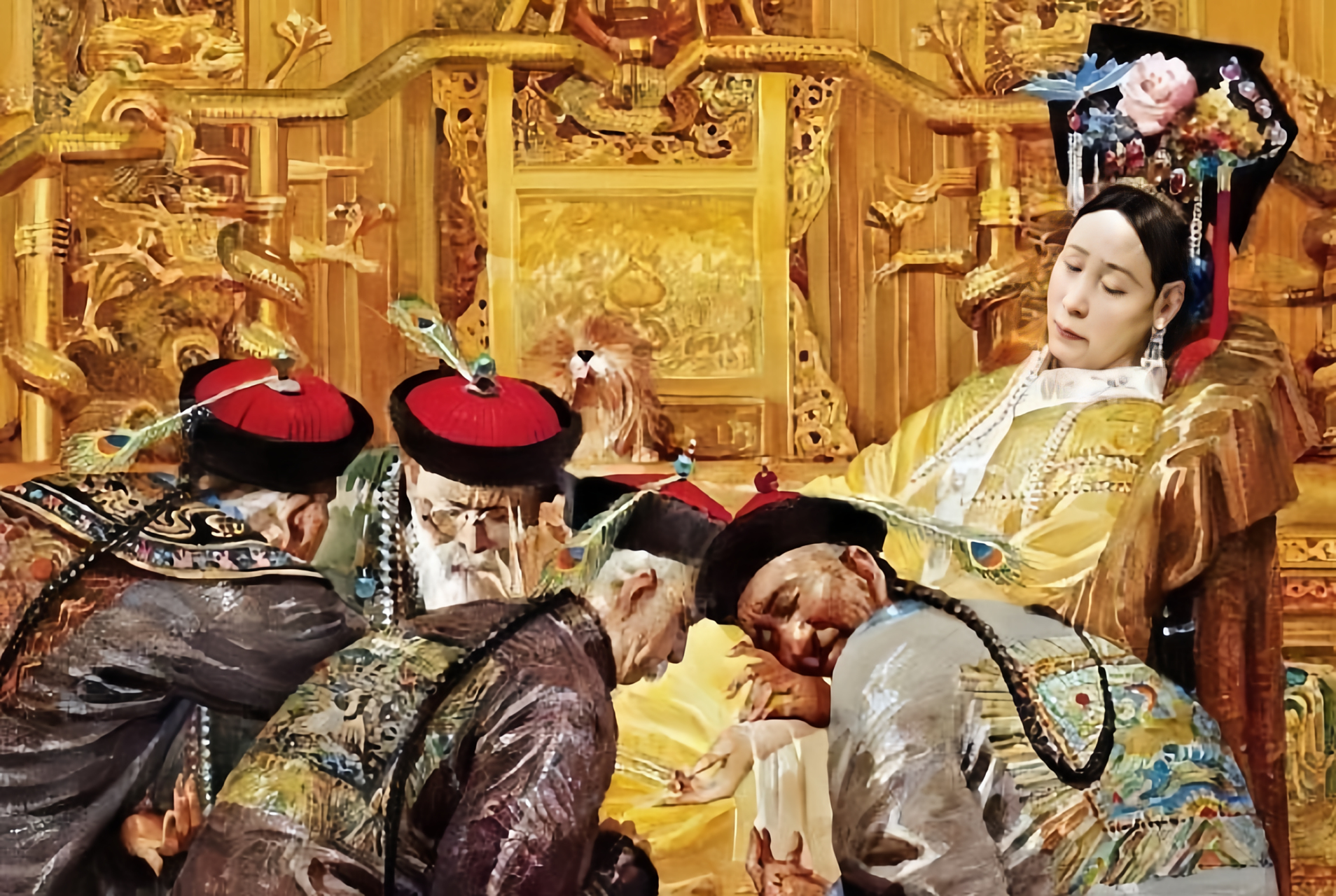 接着就是慈禧睡觉的屋门外,这个地方一般是有几名宫女把守,这些宫女都