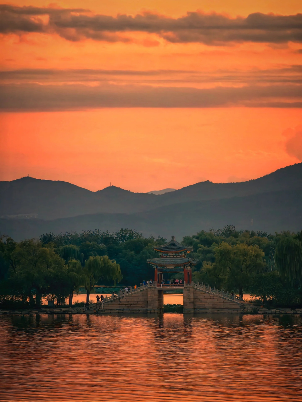 颐和园晚霞,一个字:绝美!