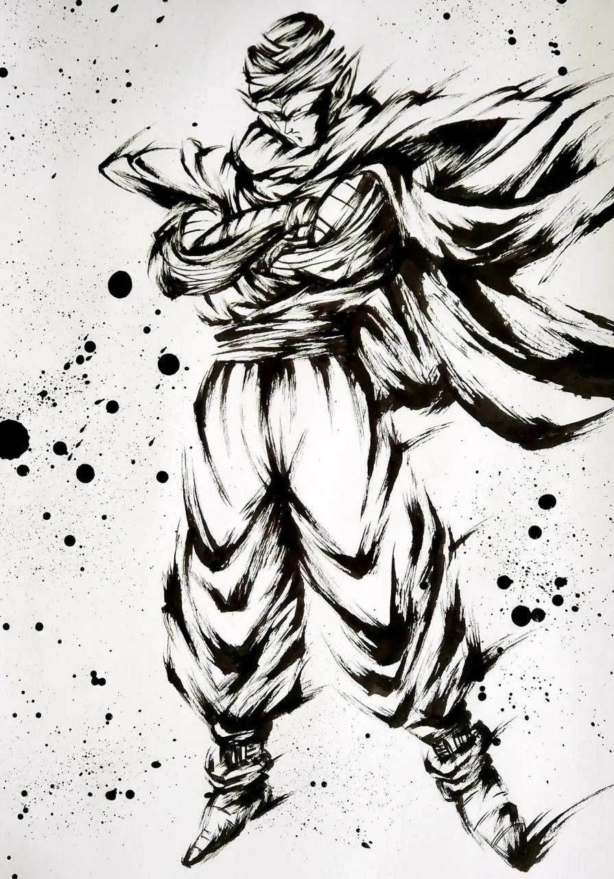 gif创作人# 一组非常炫酷的水墨风格七龙珠插图,总之很好看就对了