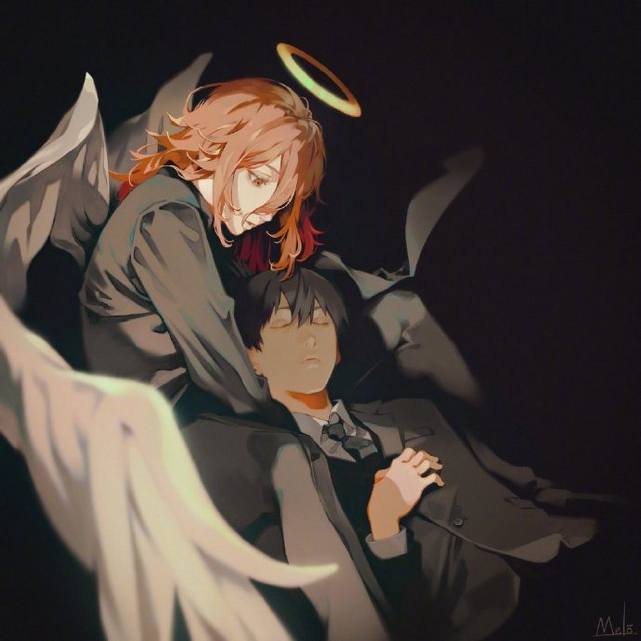 「灸場メロ」新绘 电锯人 天使&秋 #经典动漫