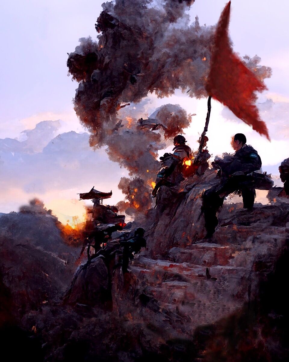 我用ai画山西《永远的胜利》 这张描绘的是抗日战争的重大胜利