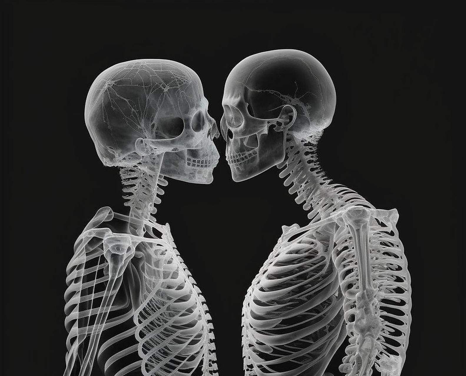 网友:一对即将接吻的情侣x光照 #搞笑趣味图