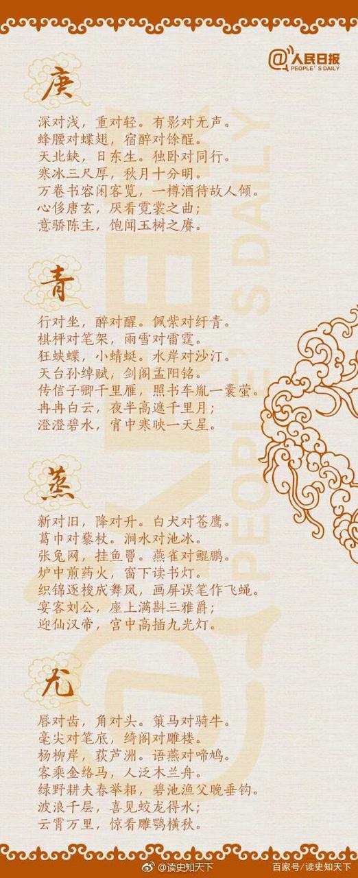 大陆对长空.山花对海树,赤日对苍穹.雷隐隐,雾蒙蒙.日下对天中.