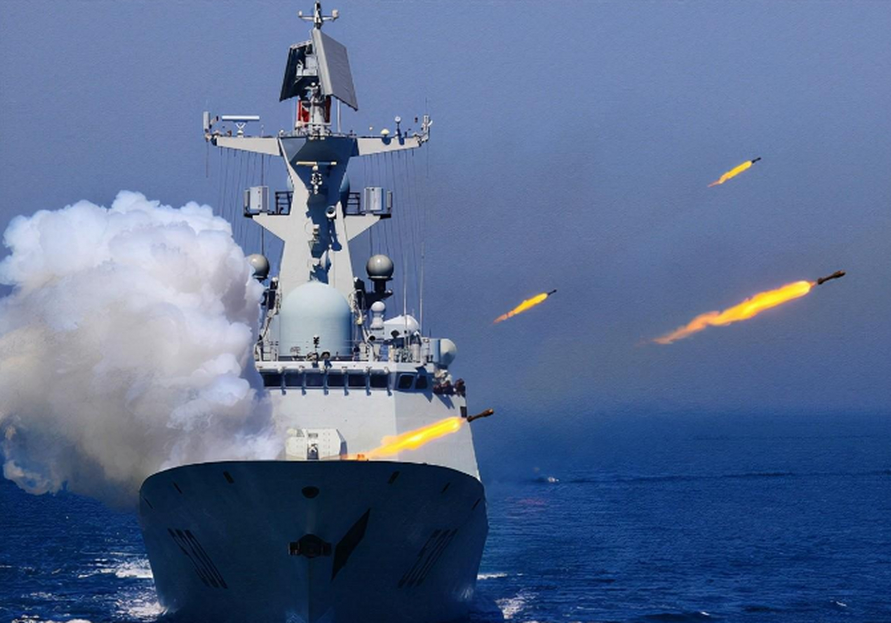 解放军4舰18机强势应对!