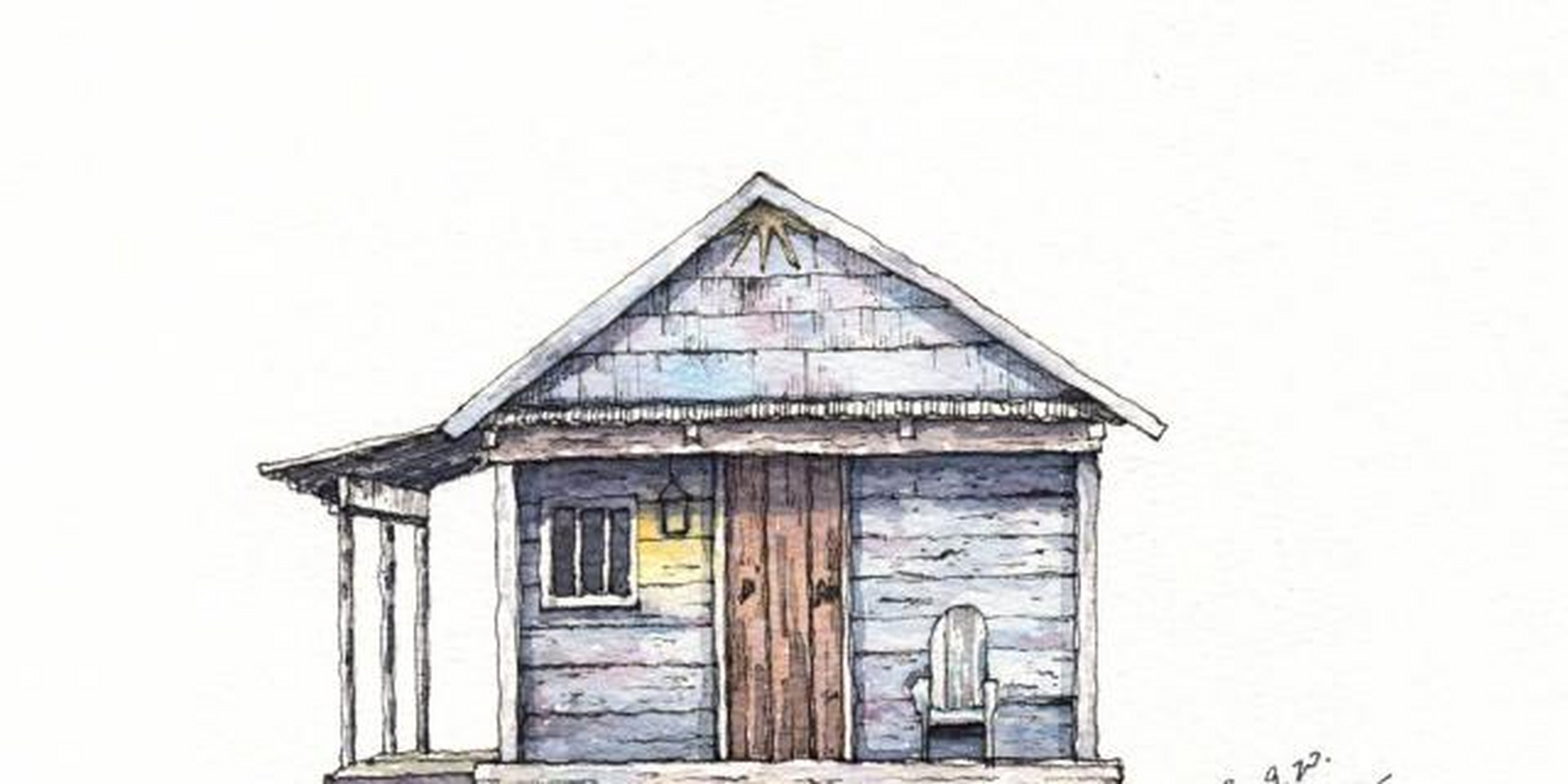 一组水彩画小木屋插画作者:赵呵呵zz[奥特曼]