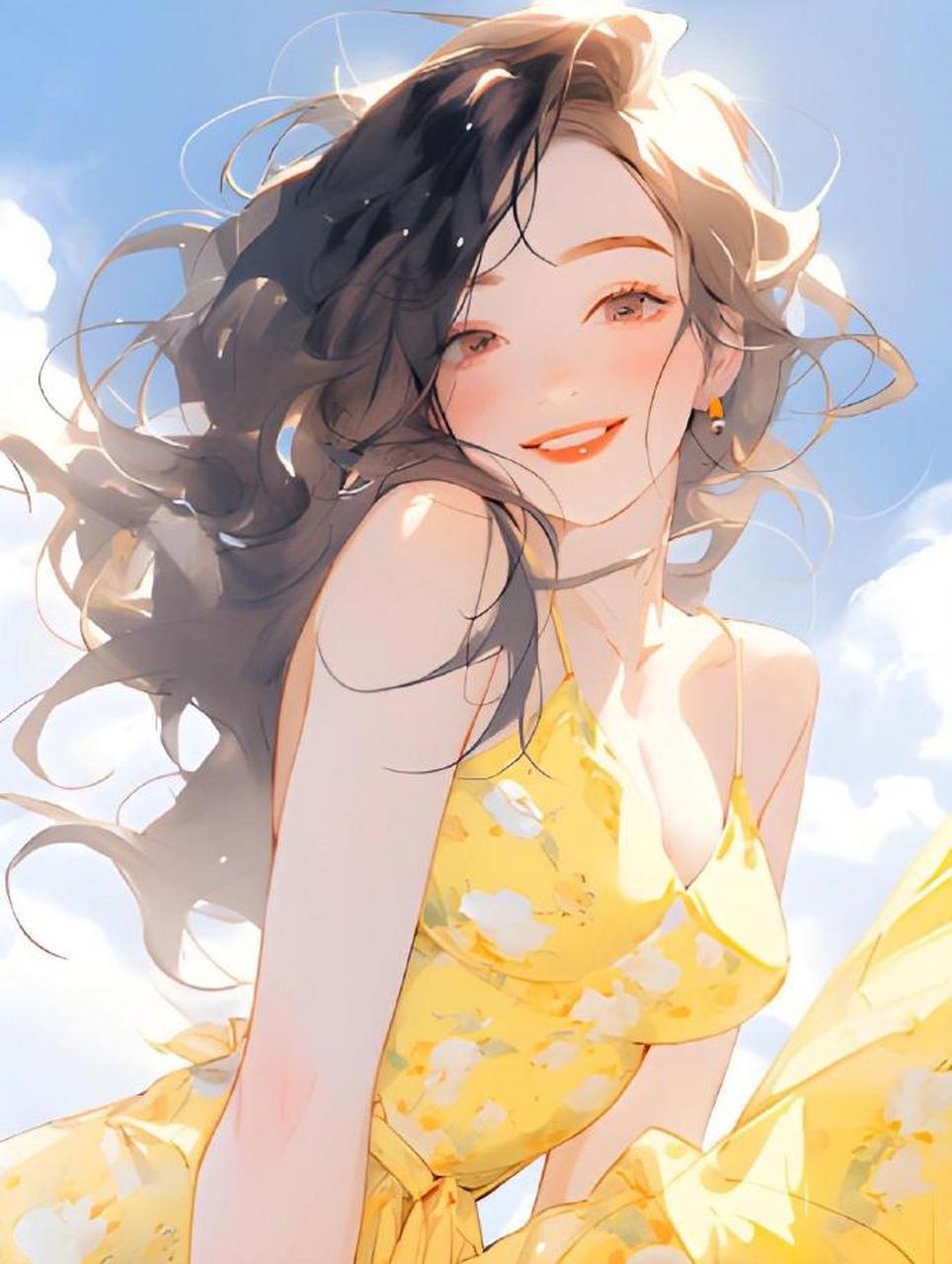 笑容治愈甜美少女头像