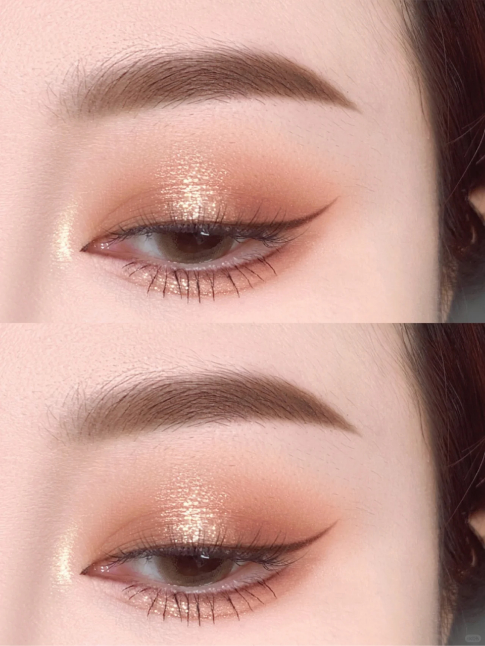 nyx琥珀茶棕新手眼妆6015眼睑下至 太阳花睫毛 红茶色的眼妆真的