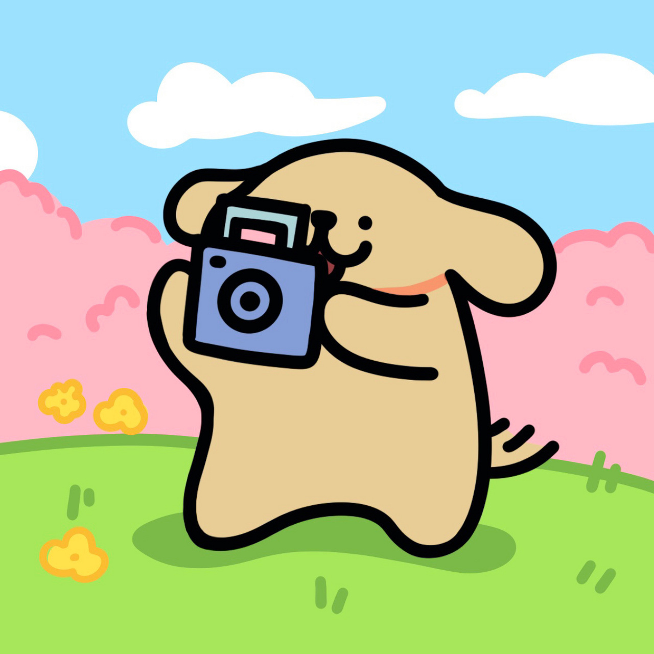 线条小狗情侣头像