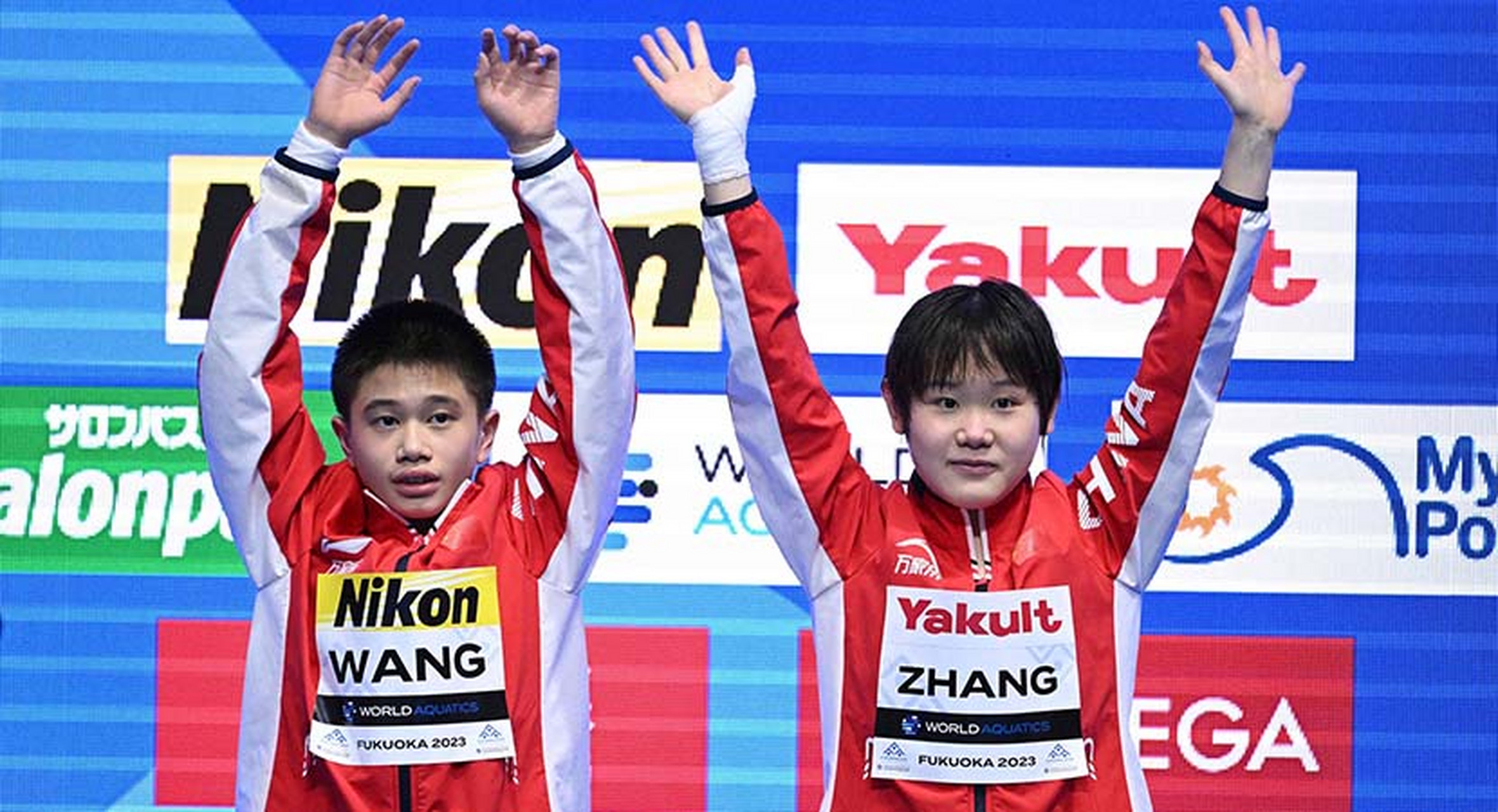 ai体育视野# 王飞龙张家齐夺得中国跳水队首金  世锦赛跳水混双拭米