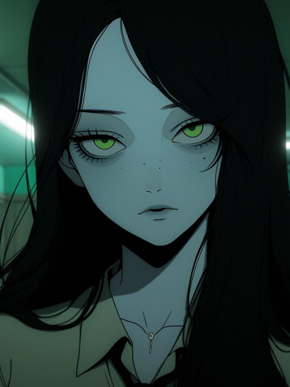 黑发绿瞳辣妹  莉莎是时尚界的璀璨明星,她的黑发绿瞳形象让人难以