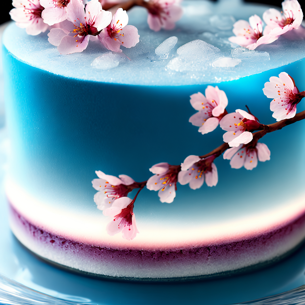 超有意境的冰皮樱花蛋糕,祝福文心一格一周年生日快乐呦!