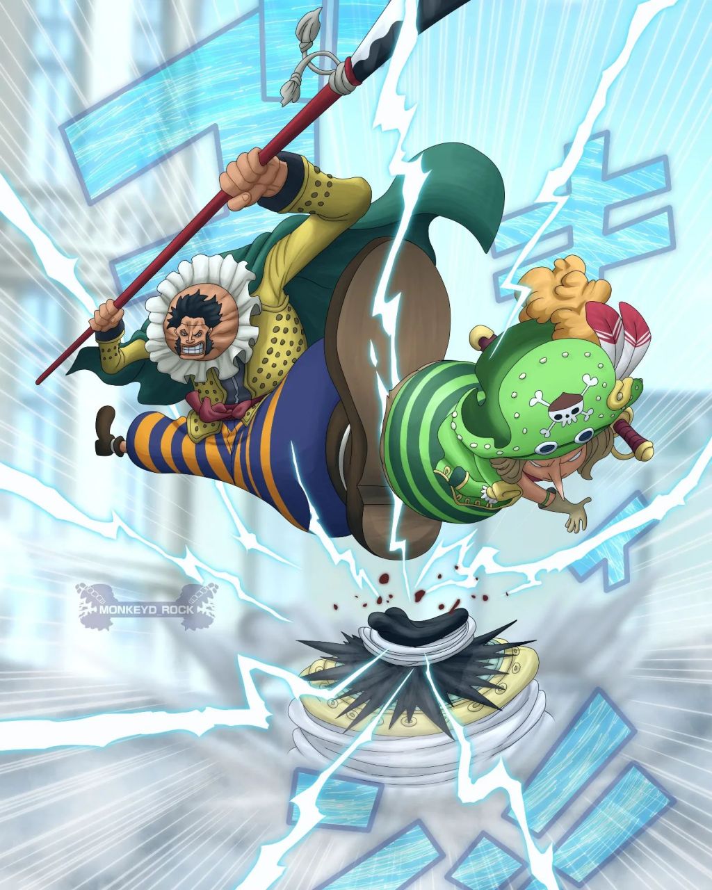 海贼王1084话大神上色图,老蔡和雷欧暴揍天龙人,世界之王伊姆登场