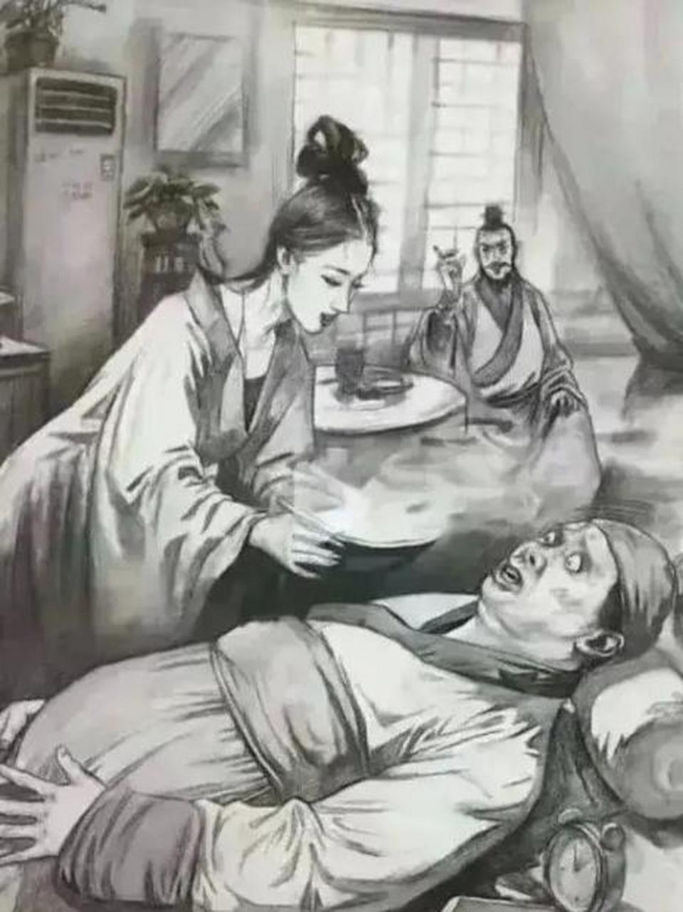 早期大郎喝药图