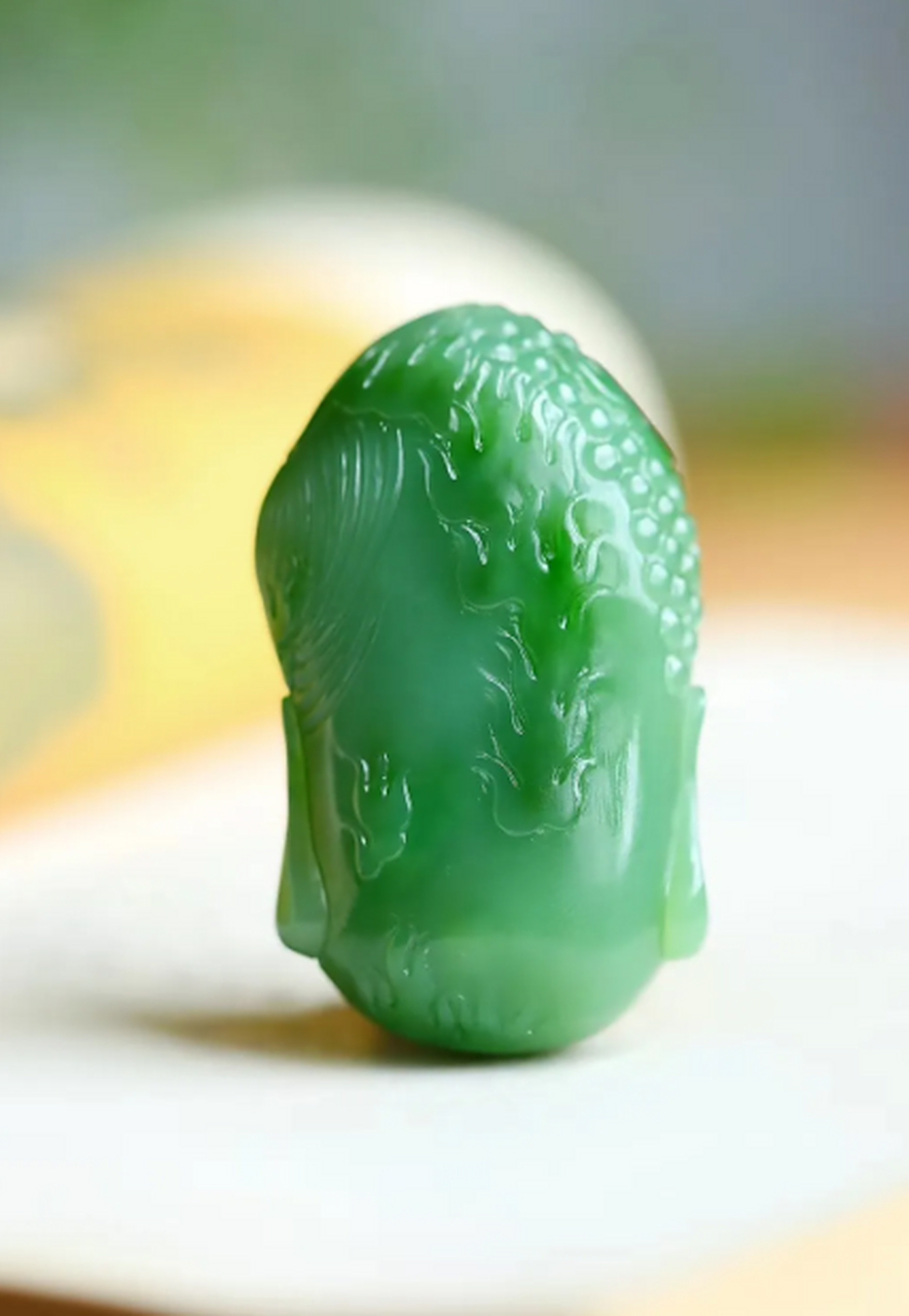 点击头像看直播##和田玉#和田玉碧玉佛魔一念之间挂件吊坠,老坑料