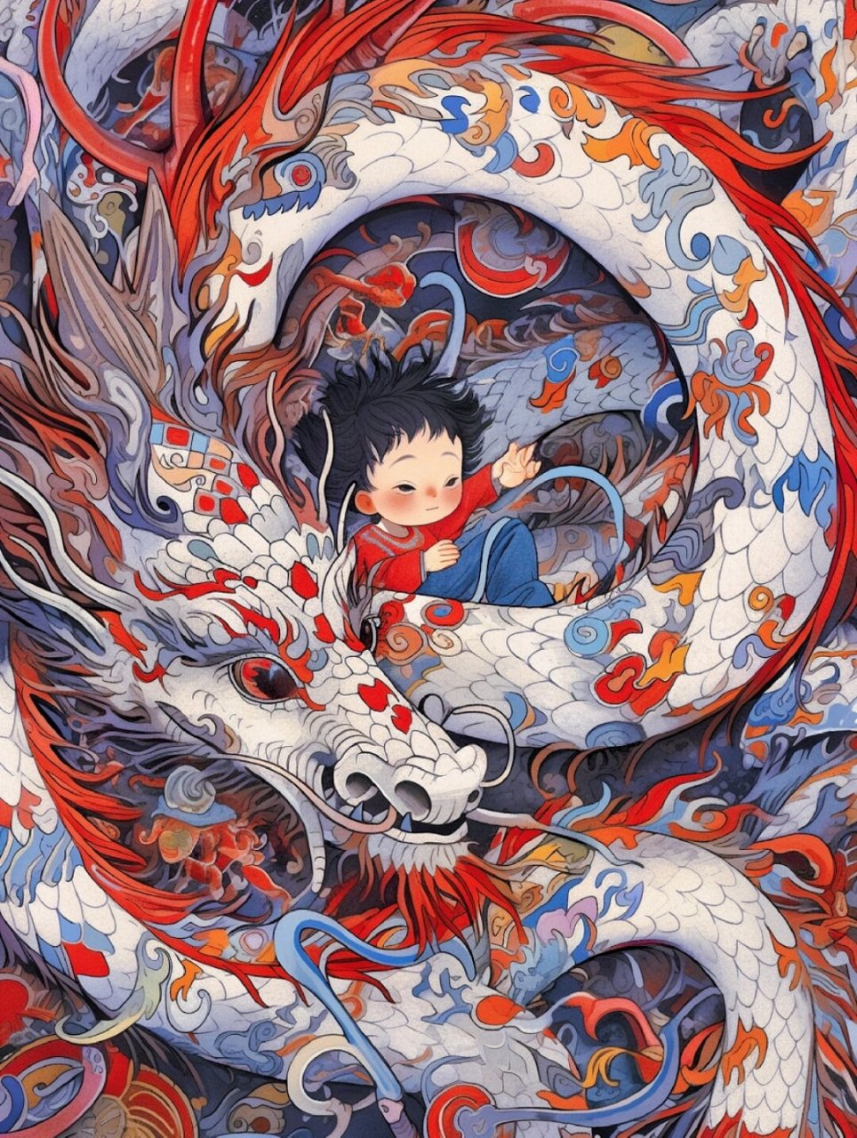 国风插画之旅  这是关于国潮与龙的系列的最后一章.