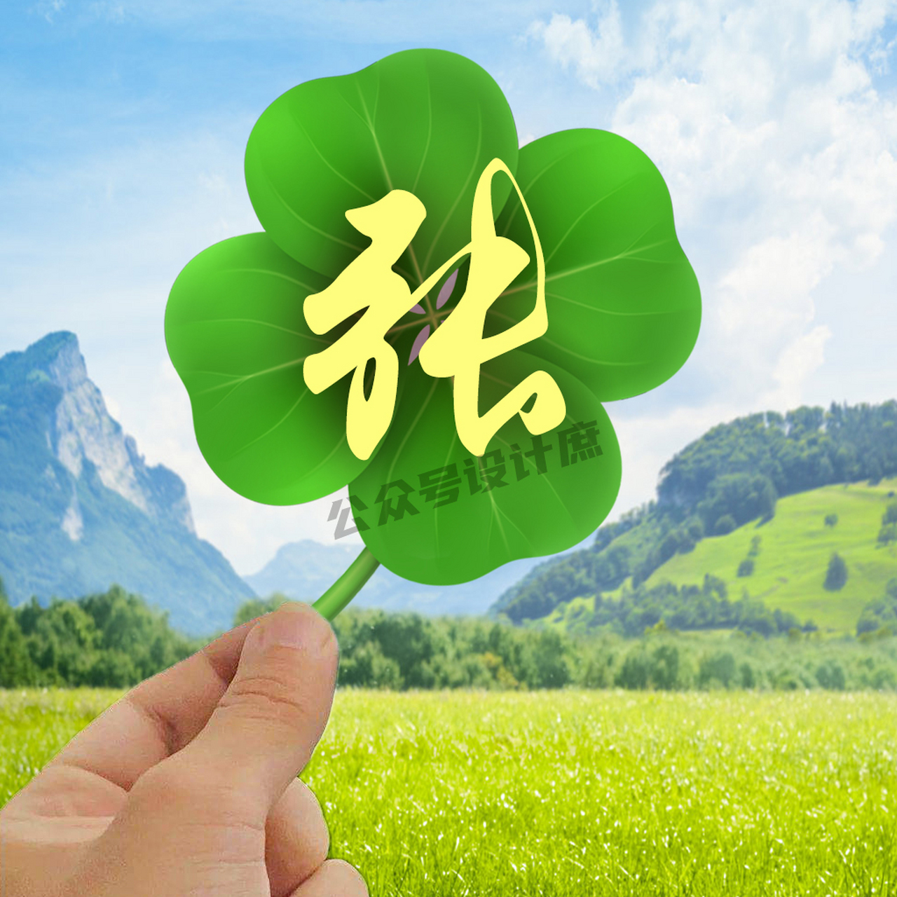 wechat头像分享 姓氏美图 幸运四叶草