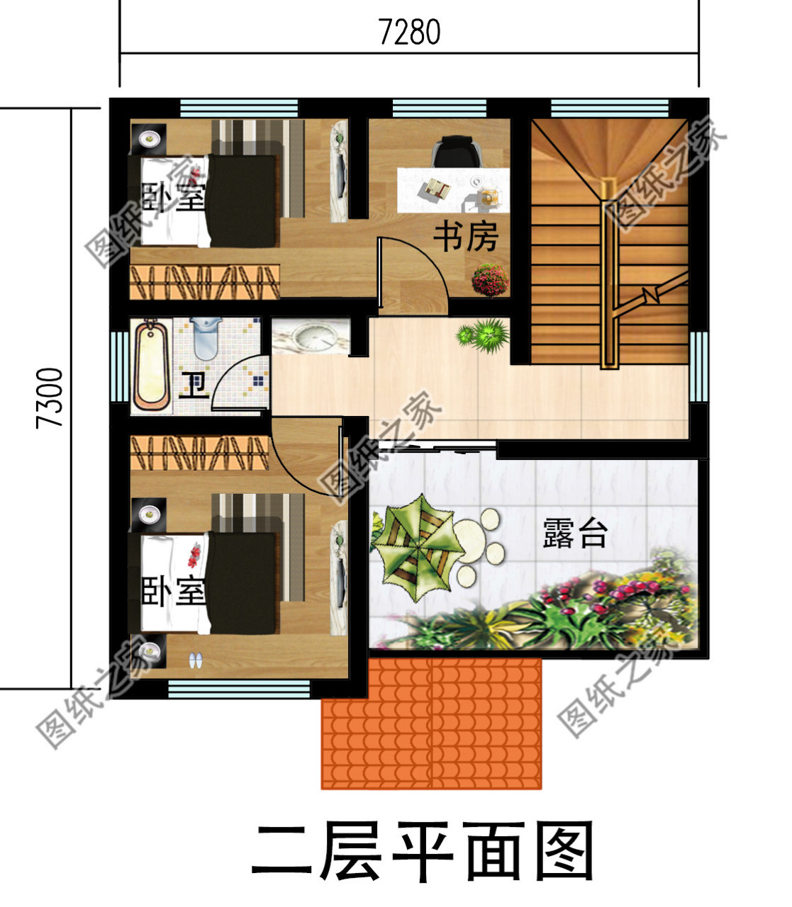 二层农村房子图片及设计图,简易二层小楼,占地50平米左右.