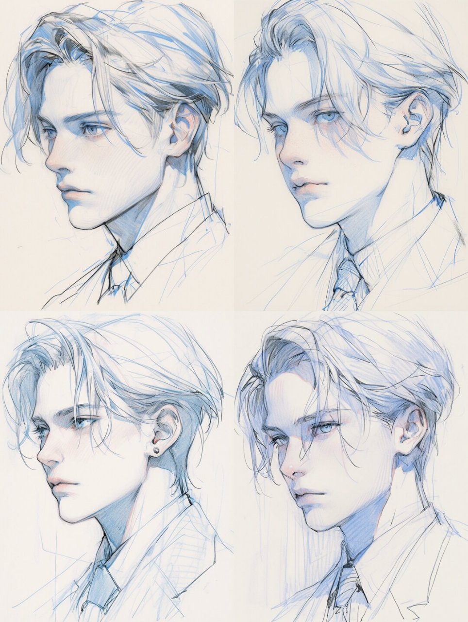 咒语分享:人像速写练习素材  在笔尖与纸张的轻舞中,捕捉光影流转的